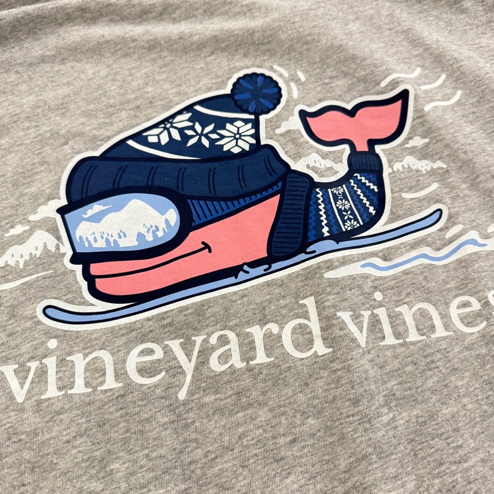 Vineyard Vines Gray Long Sleeve Ski Whale Pocket Shirt